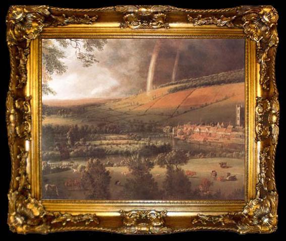 framed  Jan Siberechts Landscape with Rainbow,Henley-on-Thames (mk08), ta009-2